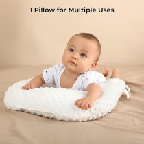 Sunveno Portable Baby Anti-spill Milk U Shape Pillow With 10 and 15 Degree Slope pad For 0-2 Years, Unisex (SN_US1015DP_WH)