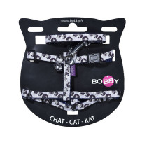 Bobby Confetti Cat Harness And Lead, Black, Extra Small