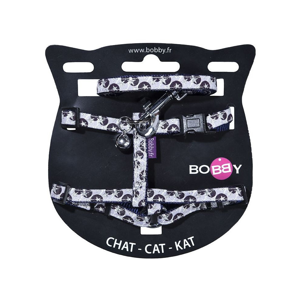 Bobby Confetti Cat Harness And Lead, Black, Extra Small