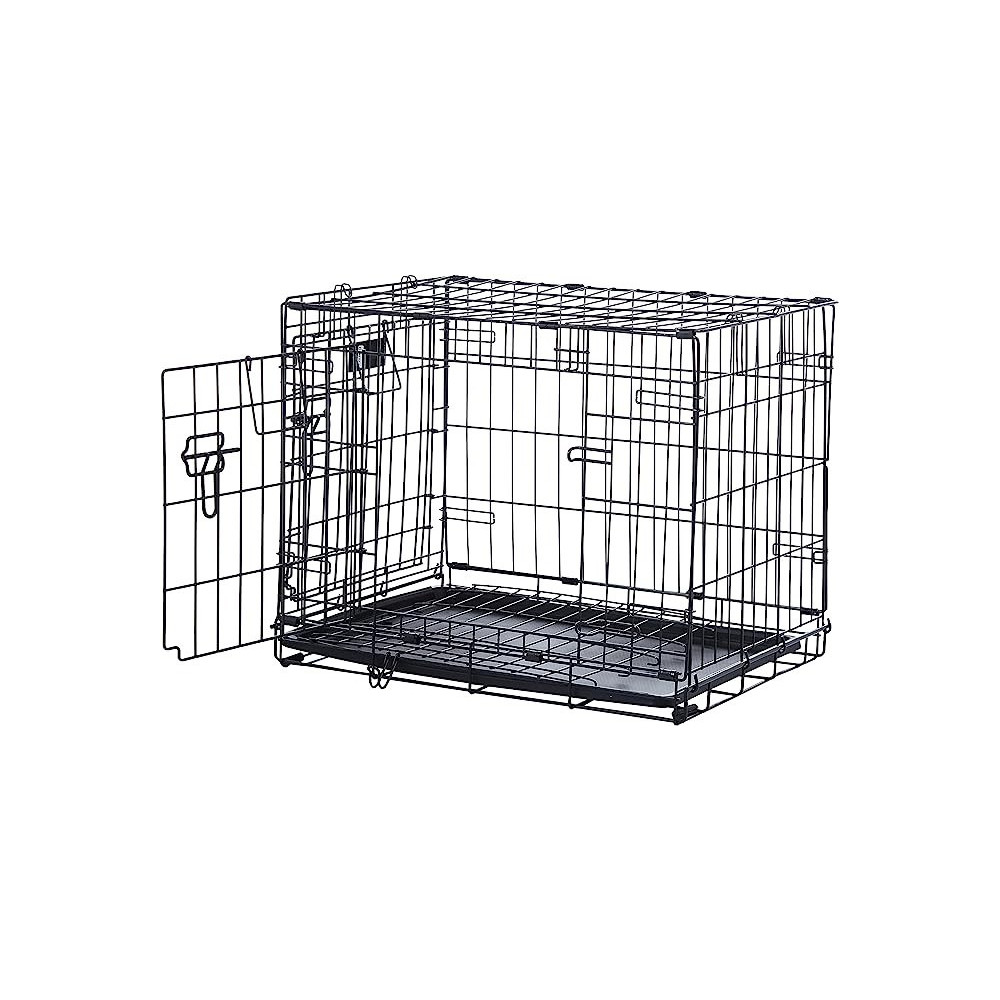 Midwest Crate Life Stages Double Door Dog Crate, Black, 24 Inches