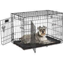 Midwest Crate Life Stages Double Door Dog Crate, Black, 30 Inches