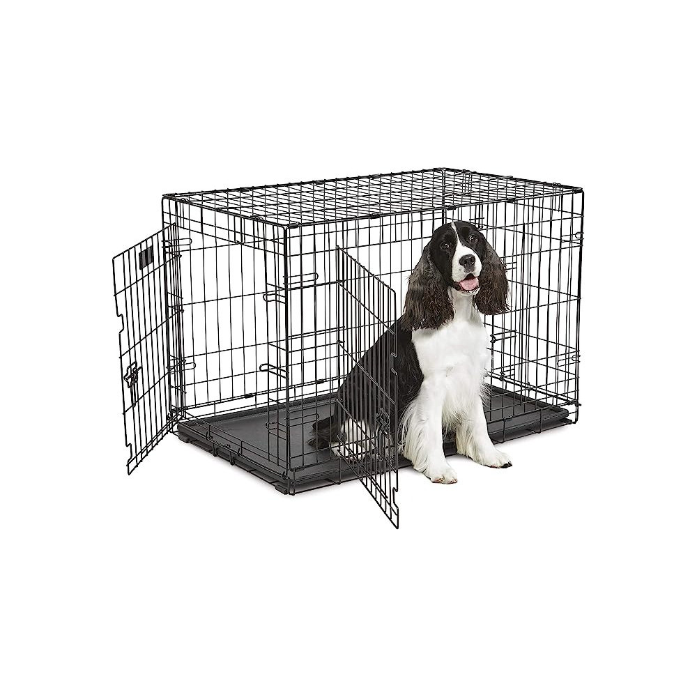 Midwest Crate Life Stages Double Door Dog Crate, Black, 36 Inches