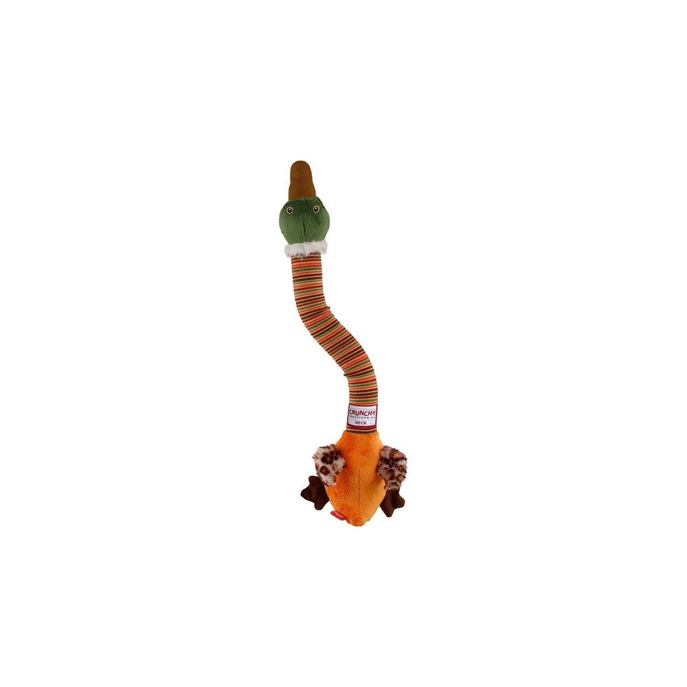 Gigwi Crunchy Neck Duck With Bone And Squeaker, Small, Orange/Green