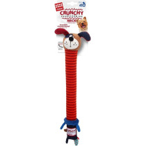 Gigwi Crunchy Neck Plush Friendz Dog With Bone And Squeaker, Small, Red