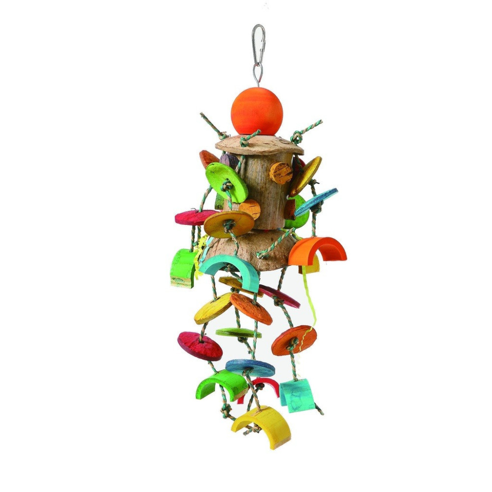 Collapet Coconut Merry Go Round Bird Toy, Multicolour, Large