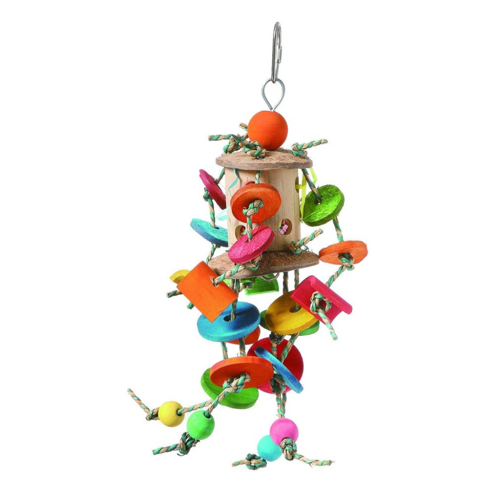 Collapet Coconut Merry Go Round Bird Toy, Multicolour, 24 x 11 Cm