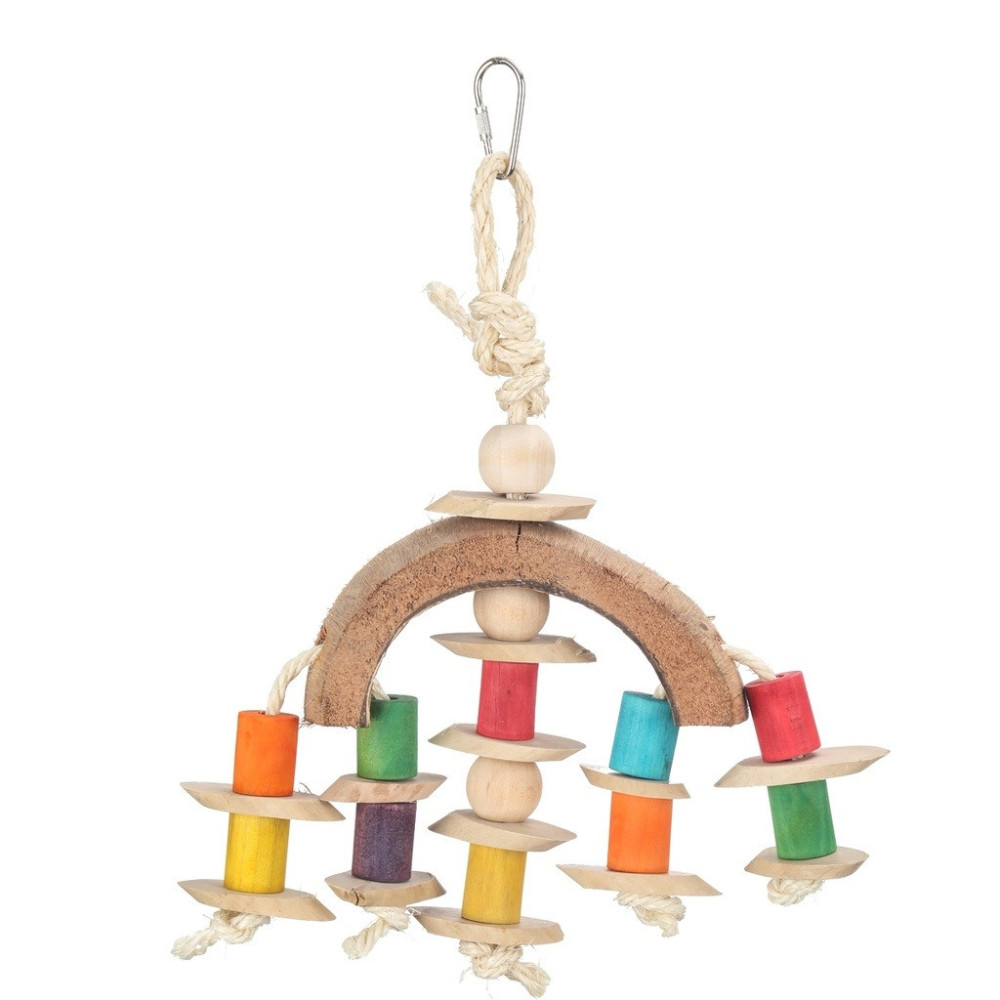 Collapet Coconut Rainbow Toy For Birds, Multicolour