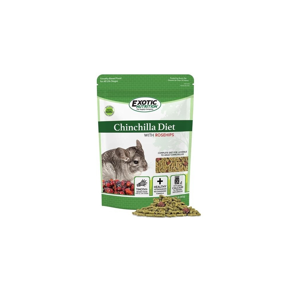 Exotic Nutrition Chinchilla Diet With Rose Hips, 907 Gram
