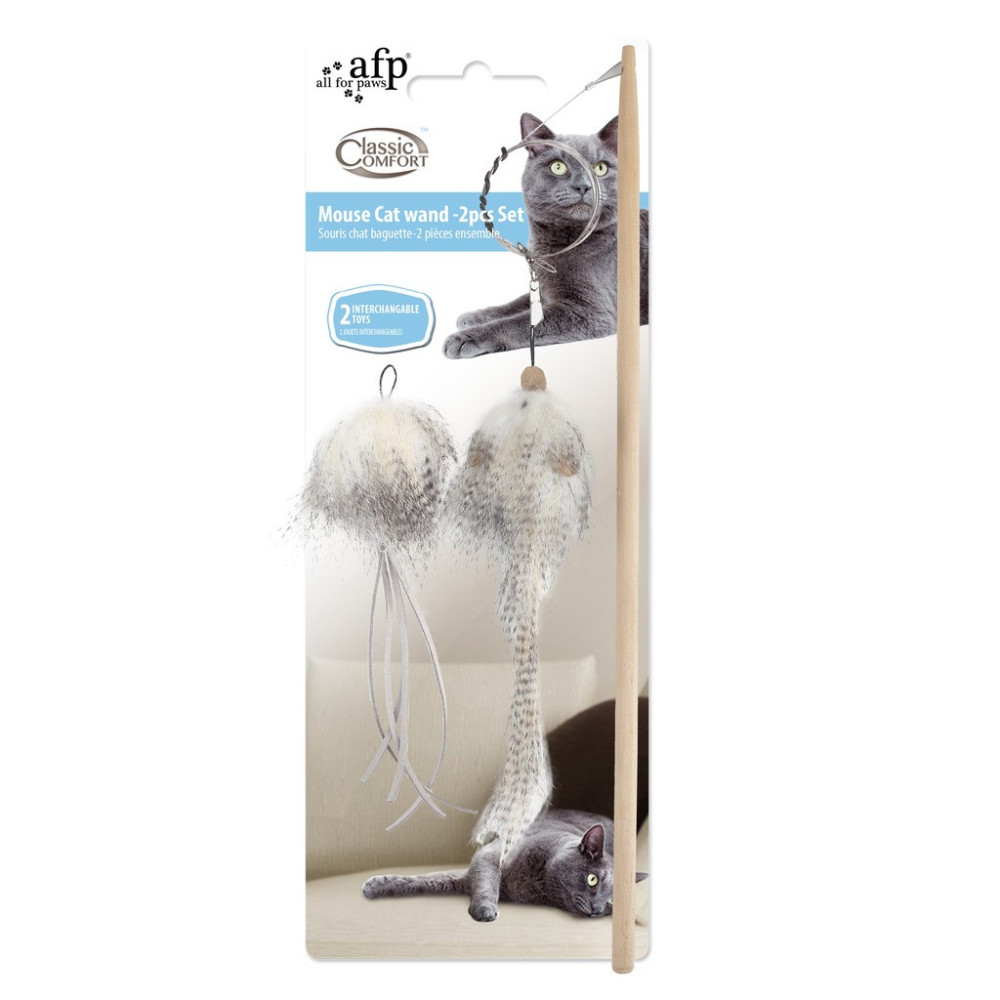 All For Paws Classic Comfort, Mouse Cat Wand Set
