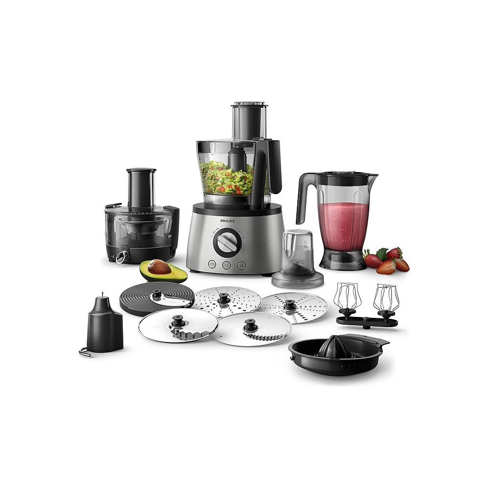 Philips 7000 Series Food Processor With Power chop Technology 1300w, Metal/Black, HR7778/01