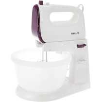 Philips Double Balloon Beater With Kneading Tool 400W, White/Purple, HR3745/11