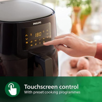 Philips Air Fryer Large 1400W With Rapid Air Technology And Connected with HomeID APP, Black, HD9252/90