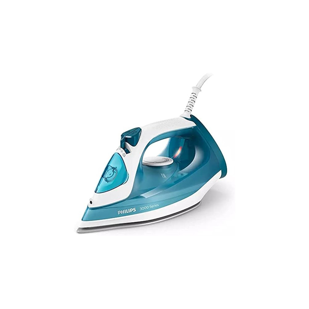 Philips 3000 Series Steam Iron 2100W With Steam Boost And Ceramic Coat, Aqua Blue/White, DST3011/26