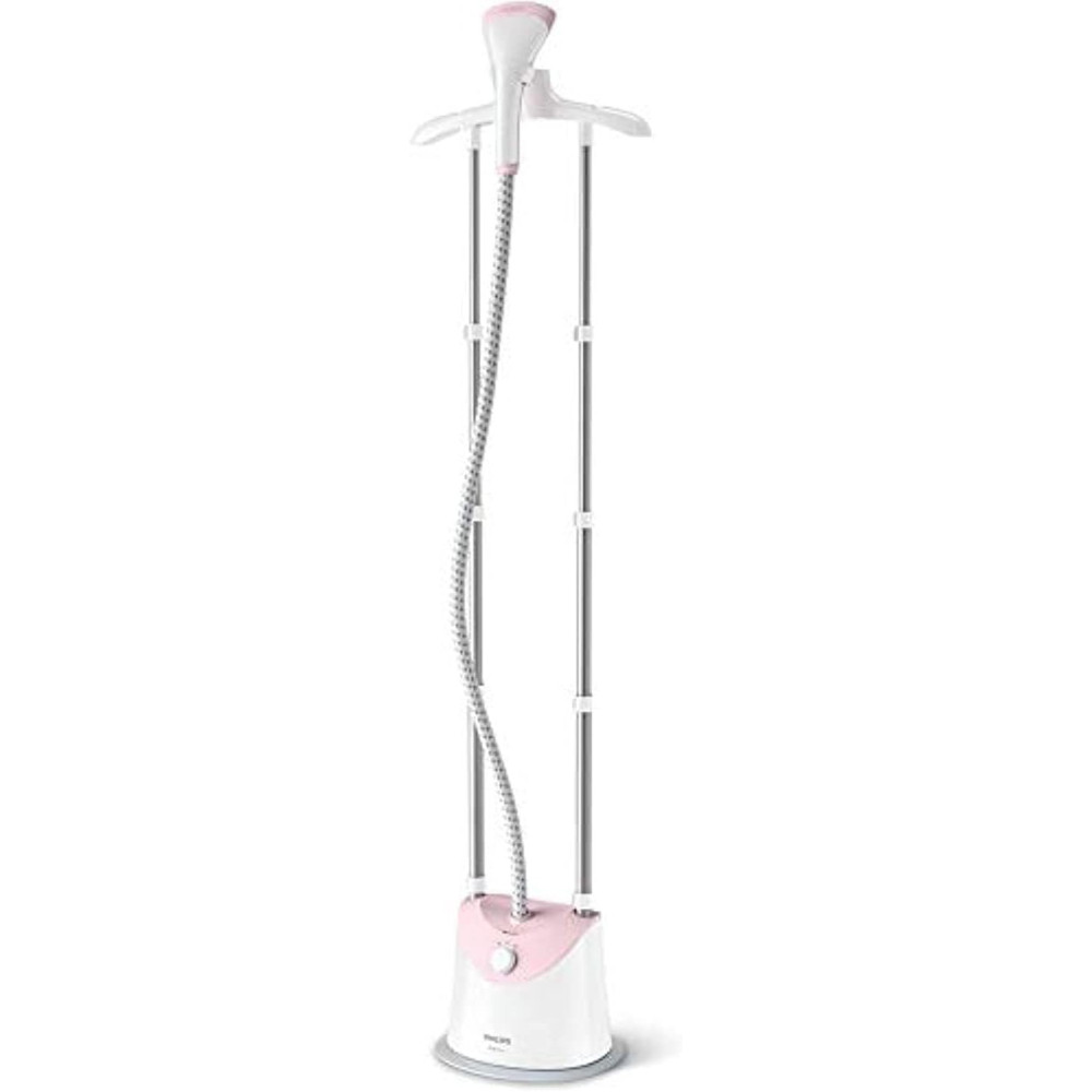 Philips Easy Touch Upright Garment Steamer 1800W With 1.4L Capacity, White/Pink, GC485/46