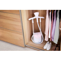 Philips Easy Touch Upright Garment Steamer 1800W With 1.4L Capacity, White/Pink, GC485/46