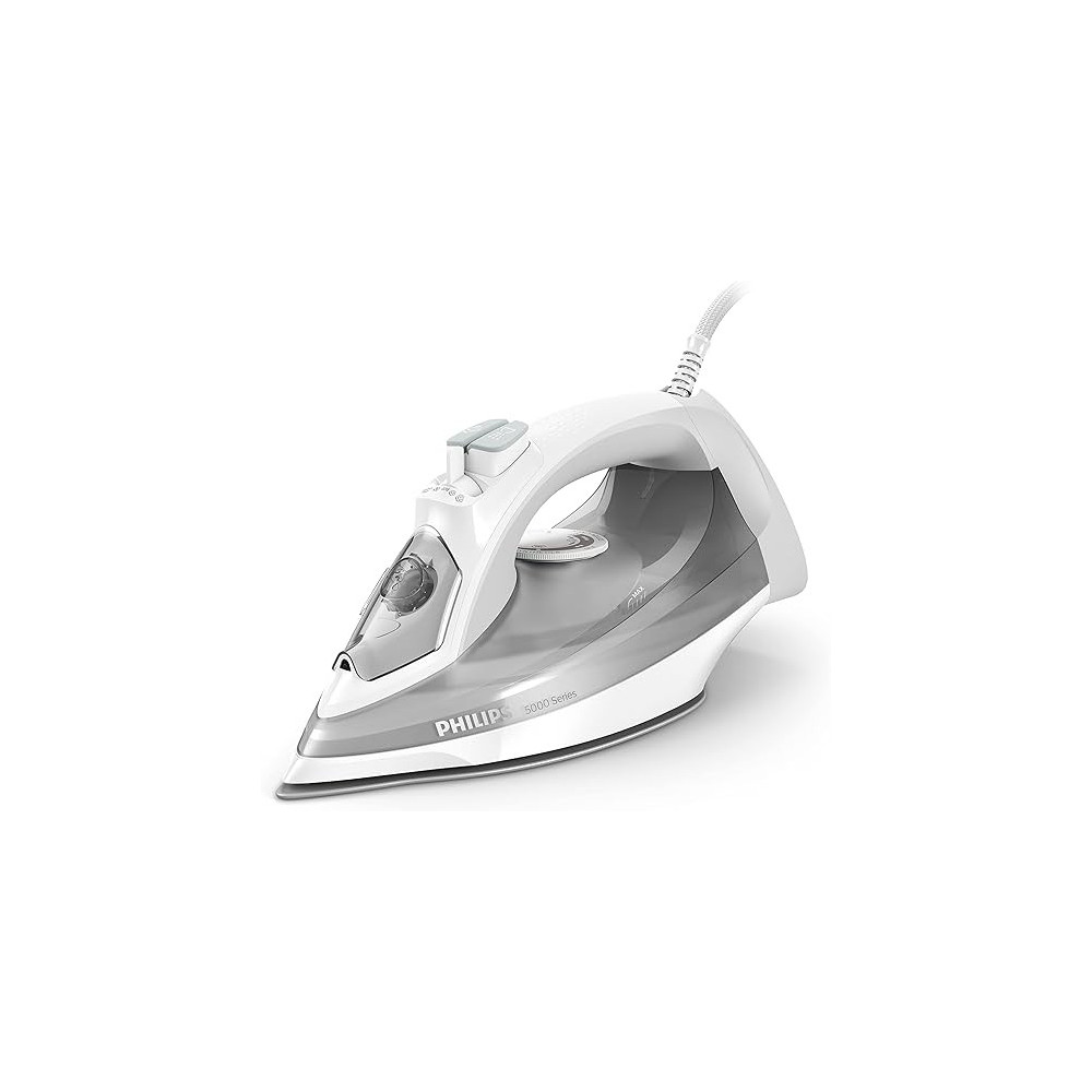 Philips 5000 Series Steam Iron 2400W With Non Stick And Scratch Resistant, White/Grey, DST5010/16