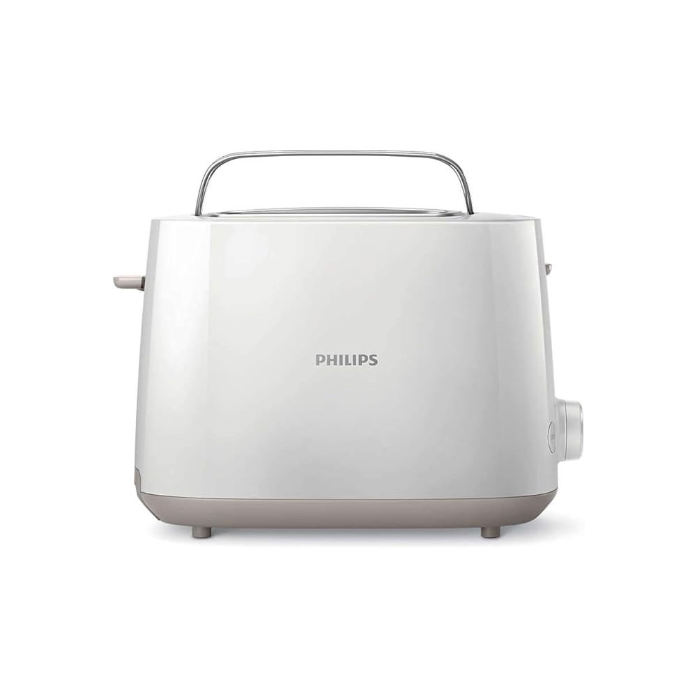 Philips 900W Daily Collection Toaster With Compact Design And Bun Warming Rack, White, HD2581/01