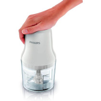 Philips 450W Daily Collection Chopper With 0.7L Plastic Bowl And 2 Blades, White, HR1393/01