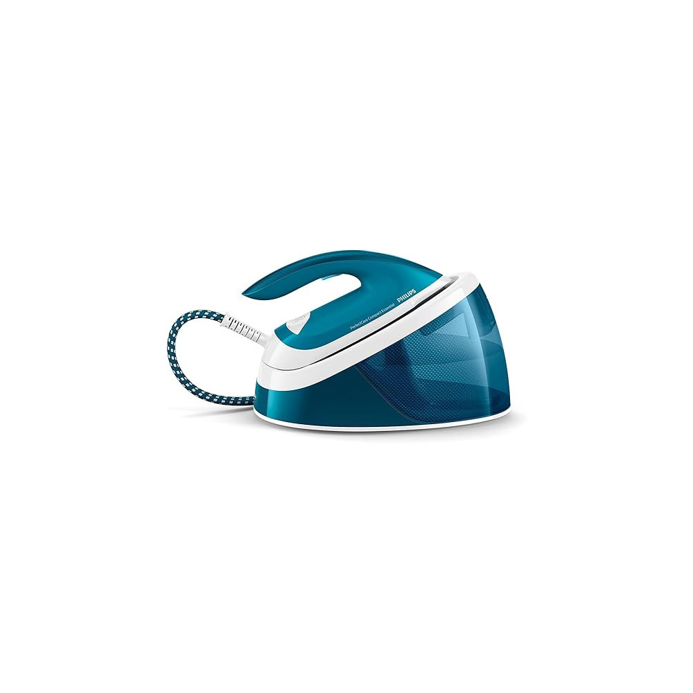Philips 2400W PerfectCare Compact Essential Steam Generator Iron 1.3L Water Tank, Aqua Blue, GC6815/26
