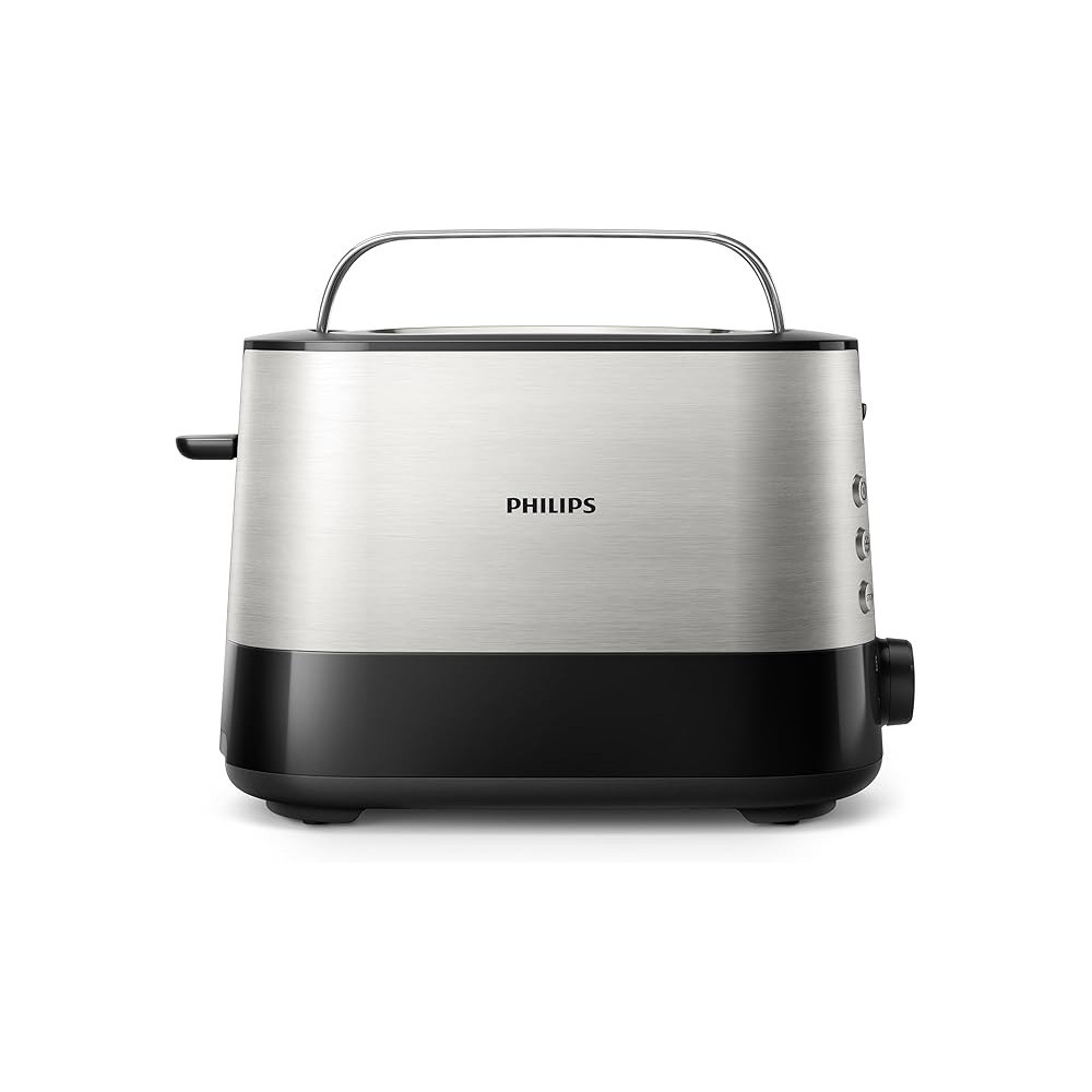 Philips Viva Collection Toaster With Built in Bun Warmer And Auto Off, Grey/Black, HD2637/91