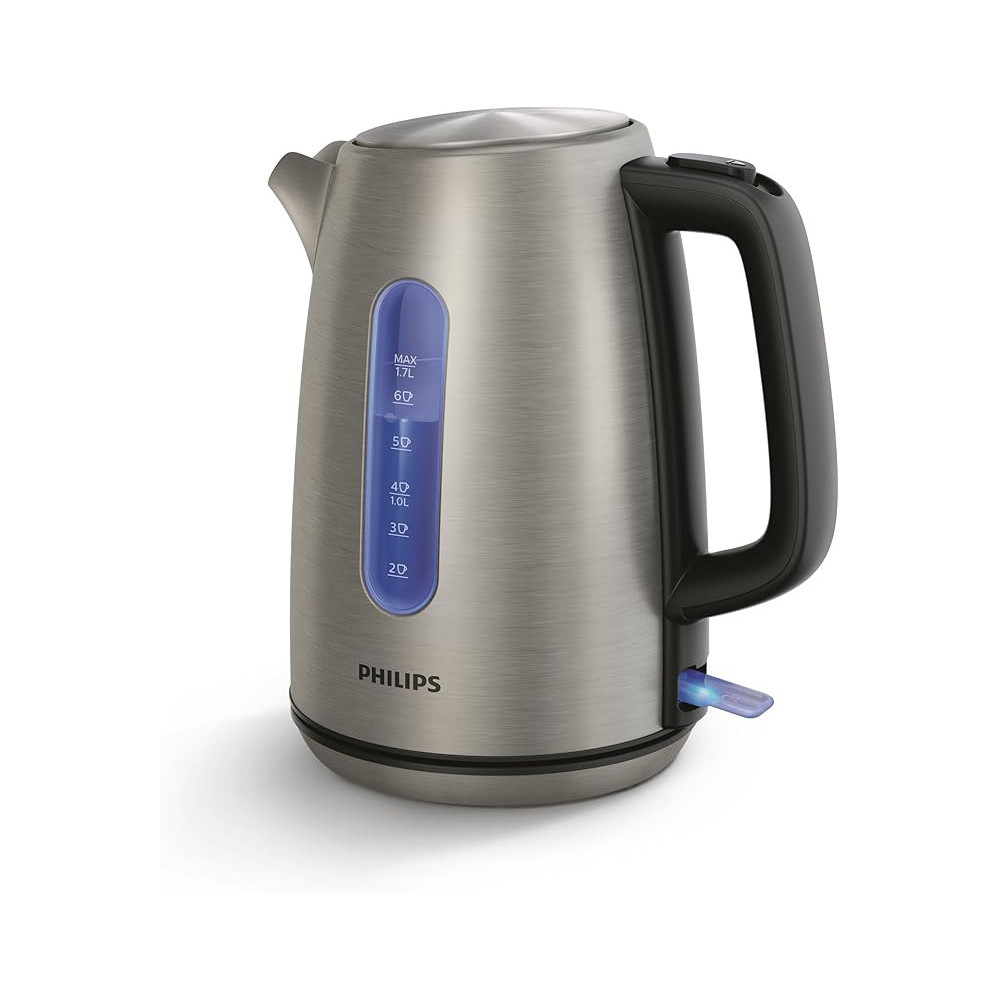 Philips 1.7L Stainless Steel Kettle Viva Collection 2200W With LED Light And Spring Lid, Silver, HD9357/12
