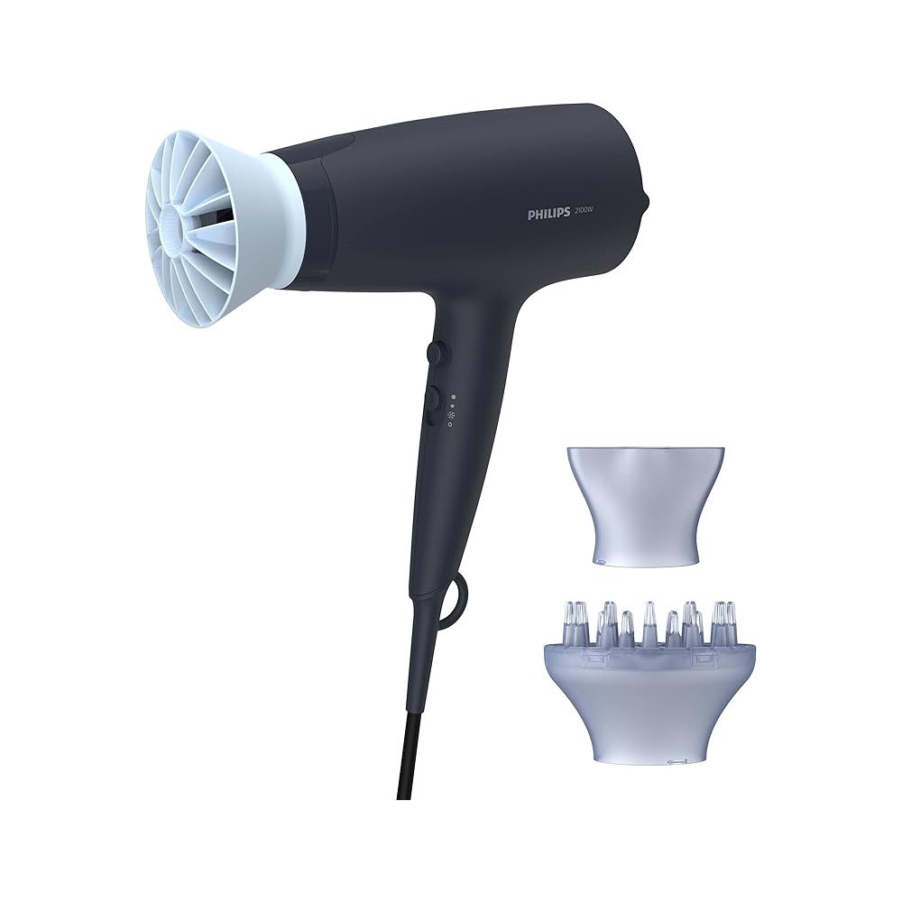 Philips 3000 Series Hair Dryer 2100W With Powerful Drying, Black, BHD360/23