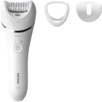 Philips 8000 Series Wet And Dry Epilator With Extra Wide Head, White, BRE700/01