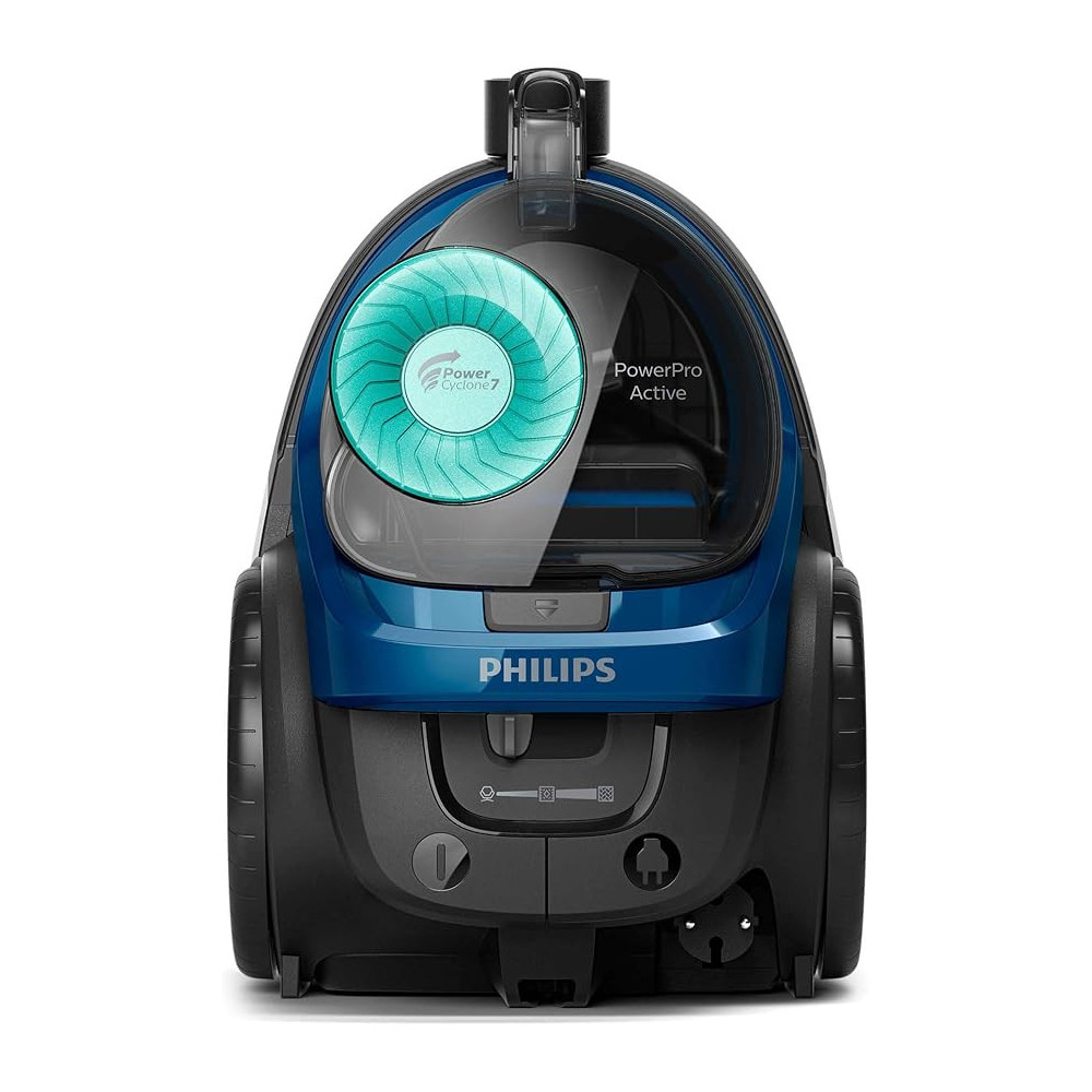 Philips 2000W Powerpro Active Bagless Vacuum Cleaner With TriActive Nozzle, Black/Blue, FC9570/62