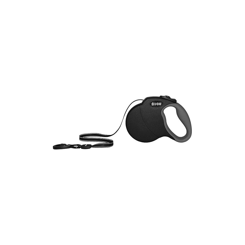 Doco All Day Adventure Retractable Leash, Small, Black