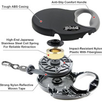 Doco All Day Adventure Retractable Leash, Small, Black