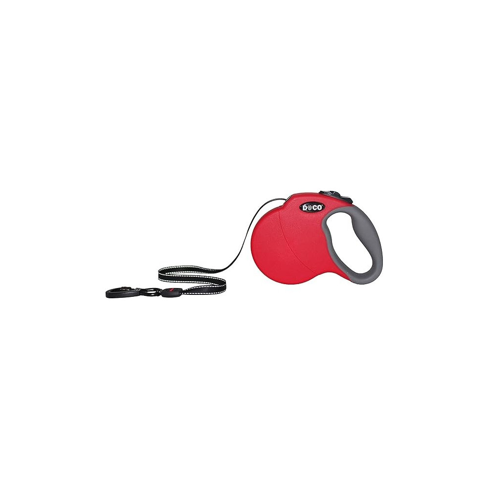 Doco All Day Adventure Retractable Leash, Red, 5 Meter