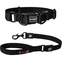 Doco Double D Ring Nylon Material Dog Collar , Black, Large