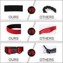 Doco Double D Ring Nylon Material Dog Collar , Black, Large