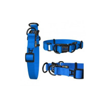 Doco Double D Ring Nylon Material Dog Collar, Blue, Large