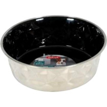 Zolux Diamonds Stainless Non-Slip Dog Bowls, Black, 1.15 Litre
