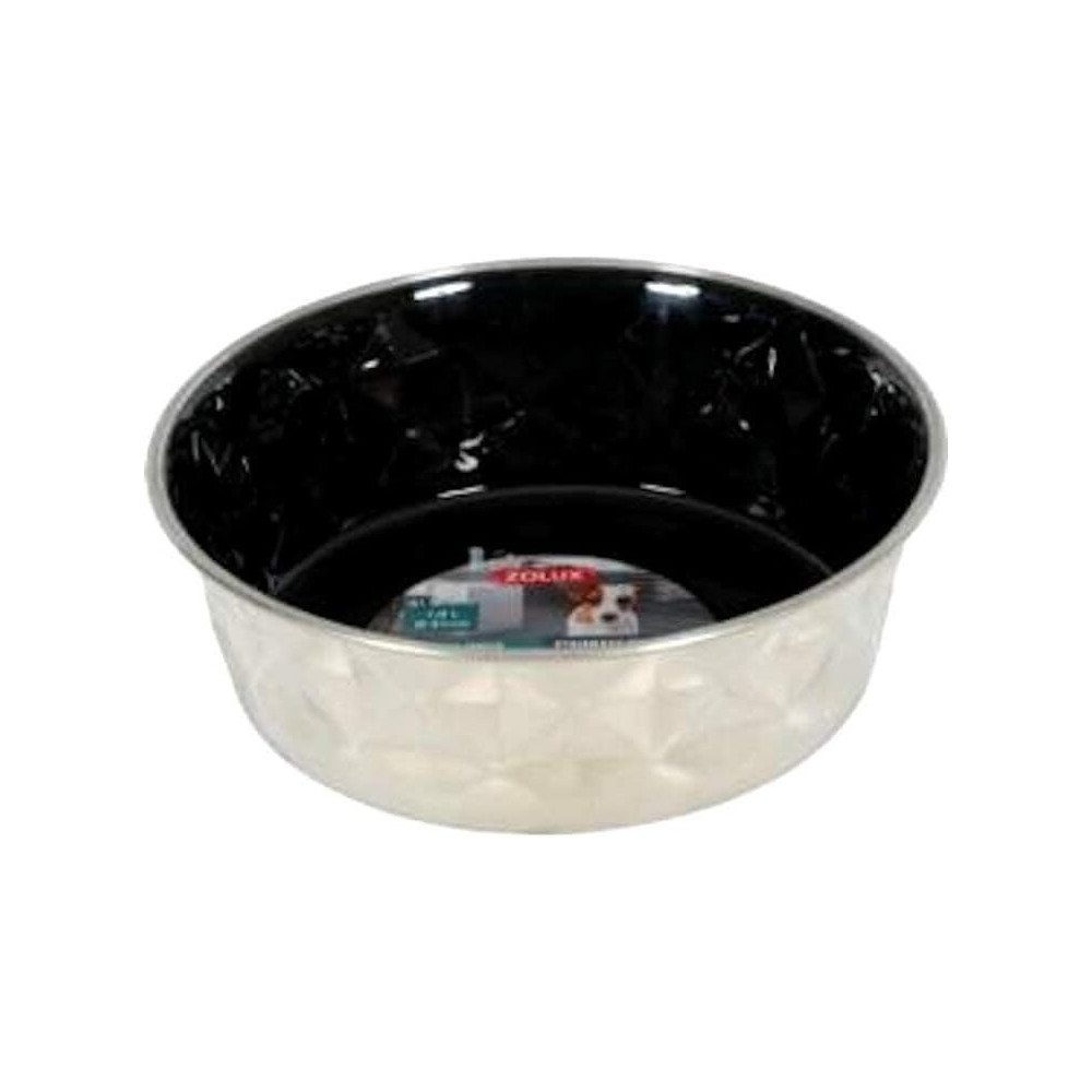Zolux Diamonds Stainless Non-Slip Dog Bowls, Black, 1.15 Litre