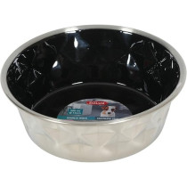 Zolux Diamonds Stainless Non-Slip Dog Bowls, Black, 550 Ml