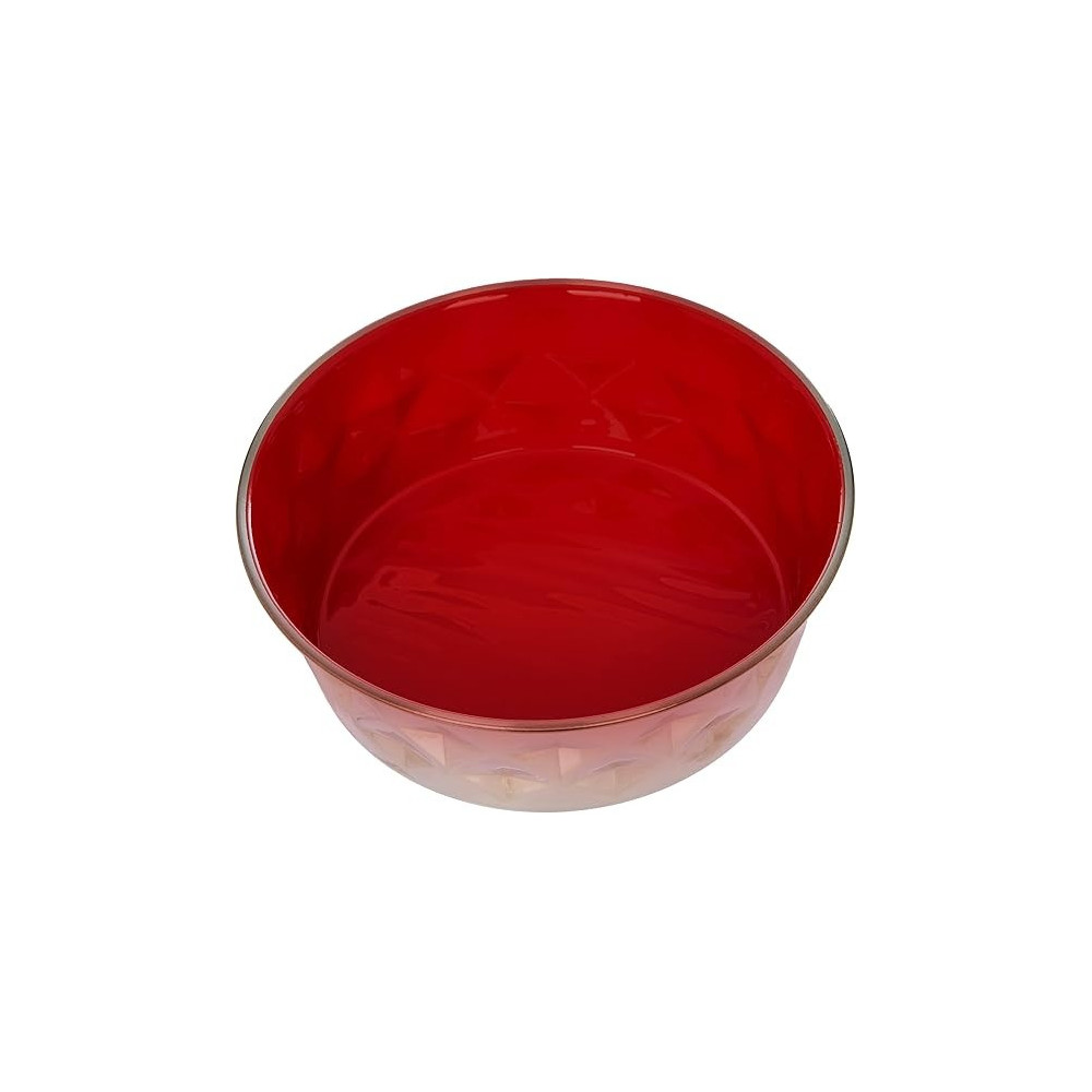 Zolux Diamonds Stainless Non-Slip Dog Bowls, Red, 1.8 Litre