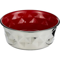 Zolux Diamonds Stainless Non-Slip Dog Bowls, Red, 550 Ml