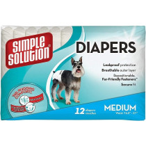 Simple Solution Medium Disposable Dog Diapers, Pack Of 12