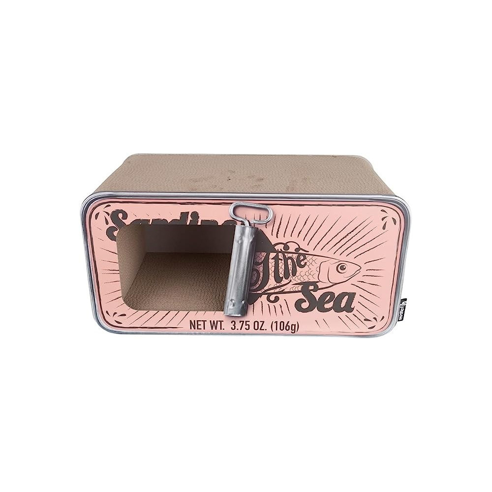 District 70 Sardine Cardboard Cat Scratcher, 60 x 30 x 30 Cm, Pink