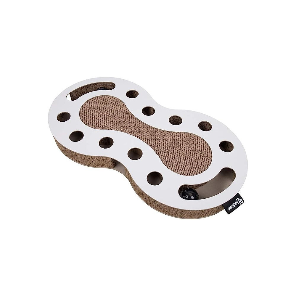 District 70 Snake Cat Scratch Board And Scratch Toy For Cats, 54 x 28 x 6 Cm, White