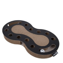 District 70 Snake 2-In-1 Cat Scratch Board And Scratch Toy For Cats, 54 x 28 x 6 Cm, Black