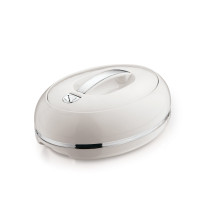 Winsor Omega Thermo Container, 1000 ml Stainless Steel Hotpot Insulated Food Warmer Perfect For Your Dining Table, Silver/White, WOM1082