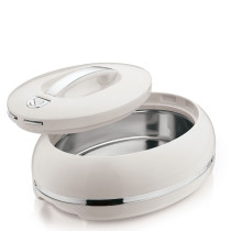 Winsor Omega Thermo Container, 1000 ml Stainless Steel Hotpot Insulated Food Warmer Perfect For Your Dining Table, Silver/White, WOM1082