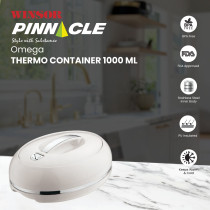 Winsor Omega Thermo Container, 1000 ml Stainless Steel Hotpot Insulated Food Warmer Perfect For Your Dining Table, Silver/White, WOM1082