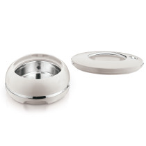 Winsor Omega Thermo Container, 3000 ml Insulated Stainless Steel Casserole 3L Insulated Food Warmer Perfect for your Dining Table, Silver/White, WOM1084