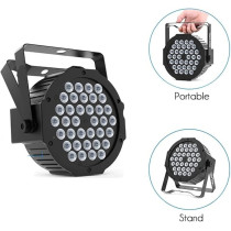 Yu Well Stage Lighting 36 LED DJ Par Lights Up-Lights For Events Sound Activated Remote And DMX Control, Disco Par Light For Wedding, Party, Concert And Festival, RGB Plus Remote