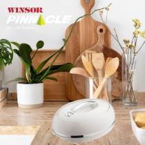 Winsor Omega Thermo Container, 3000 ml Insulated Stainless Steel Casserole 3L Insulated Food Warmer Perfect for your Dining Table, Silver/White, WOM1084