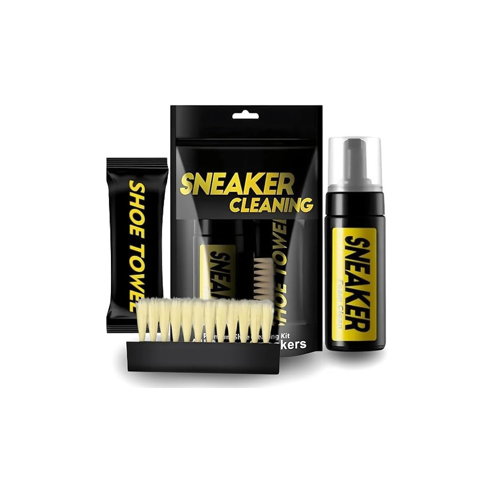 Yu Well Shoe Cleaner Kit, Water-Free Quick-Dry Foam Sneaker Cleaner With Shoe Brush And Shoe Cloth For Leather, Rubber, Plastic And All Types Of Shoes